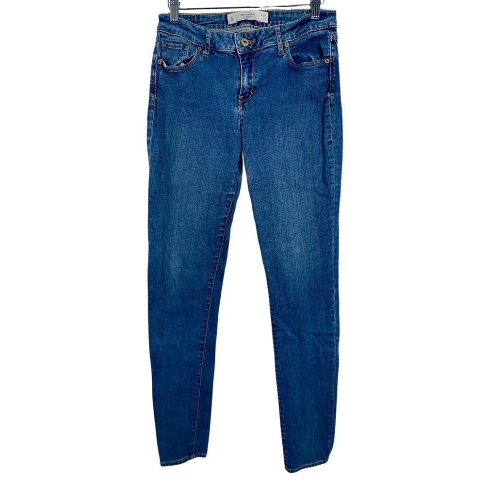 Abercrombie & Fitch The A&F Super Skinny Blue Denim Jeans Womens Size 8 Long 8L